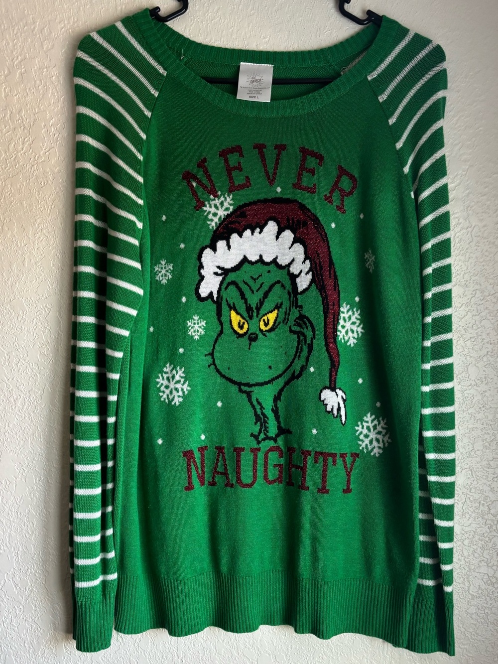 Grinch 'Never Naughty' Christmas Sweater - Green